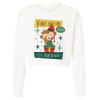 Wake Me Up When It's Christmas Monkey Cute Cropped Pullover Crew