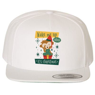 Wake Me Up When It's Christmas Monkey Cute Wool Snapback Cap