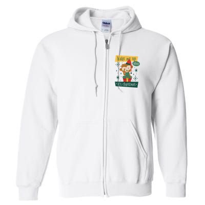Wake Me Up When It's Christmas Monkey Cute Full Zip Hoodie