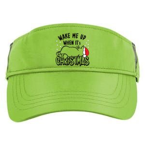 Wake Me Up When Its Christmas Merry Christmas Cat Gift Adult Drive Performance Visor