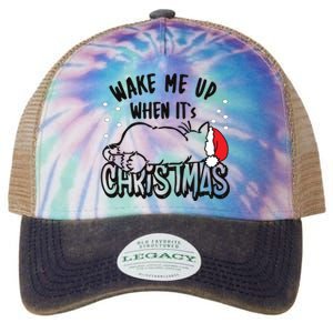 Wake Me Up When Its Christmas Merry Christmas Cat Gift Legacy Tie Dye Trucker Hat