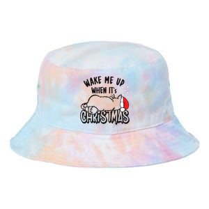 Wake Me Up When Its Christmas Merry Christmas Cat Gift Tie Dye Newport Bucket Hat