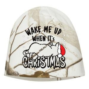 Wake Me Up When Its Christmas Merry Christmas Cat Gift Kati - Camo Knit Beanie