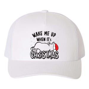 Wake Me Up When Its Christmas Merry Christmas Cat Gift Yupoong Adult 5-Panel Trucker Hat