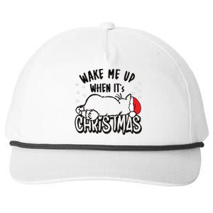 Wake Me Up When Its Christmas Merry Christmas Cat Gift Snapback Five-Panel Rope Hat