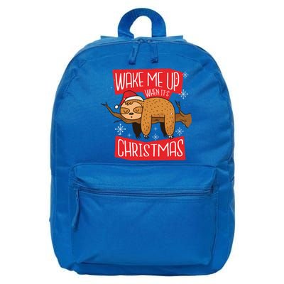 Wake Me Up When ItS Christmas Christmas Sloth Sweet Xmas Meaningful Gift 16 in Basic Backpack