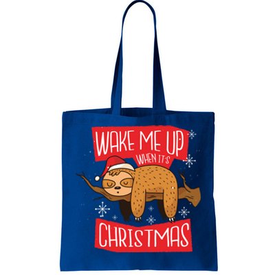 Wake Me Up When ItS Christmas Christmas Sloth Sweet Xmas Meaningful Gift Tote Bag