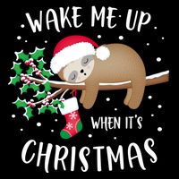 Wake Me Up When ItS Christmas Cute Sloth Gift 7-Panel Snapback Hat