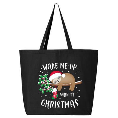 Wake Me Up When ItS Christmas Cute Sloth Gift 25L Jumbo Tote
