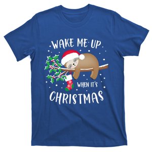 Wake Me Up When ItS Christmas Cute Sloth Gift T-Shirt