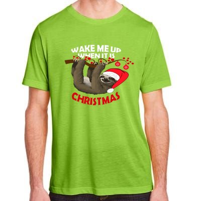 Wake Me Up When ItS Christmas Cute Sloth Design Features Cute Gift Adult ChromaSoft Performance T-Shirt