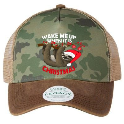 Wake Me Up When ItS Christmas Cute Sloth Design Features Cute Gift Legacy Tie Dye Trucker Hat
