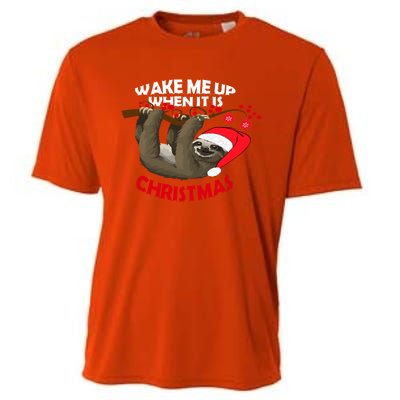 Wake Me Up When ItS Christmas Cute Sloth Design Features Cute Gift Cooling Performance Crew T-Shirt