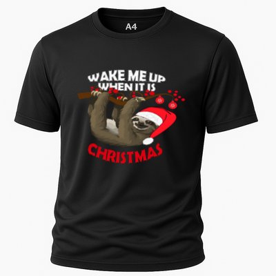 Wake Me Up When ItS Christmas Cute Sloth Design Features Cute Gift Performance Shirt