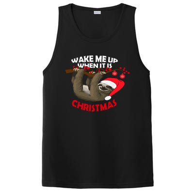 Wake Me Up When ItS Christmas Cute Sloth Design Features Cute Gift PosiCharge Competitor Tank