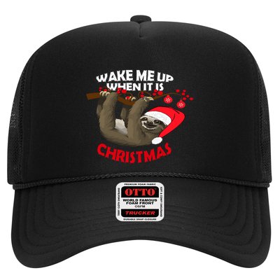 Wake Me Up When ItS Christmas Cute Sloth Design Features Cute Gift Trucker Hat