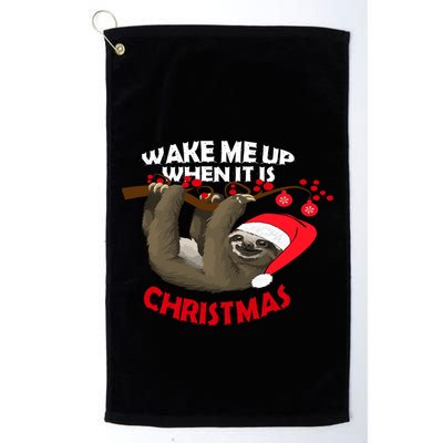 Wake Me Up When ItS Christmas Cute Sloth Design Features Cute Gift Golf Towel