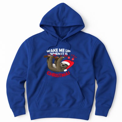 Wake Me Up When ItS Christmas Cute Sloth Design Features Cute Gift Hoodie