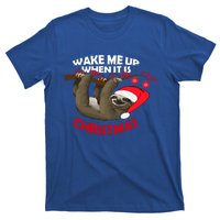 Wake Me Up When ItS Christmas Cute Sloth Design Features Cute Gift T-Shirt