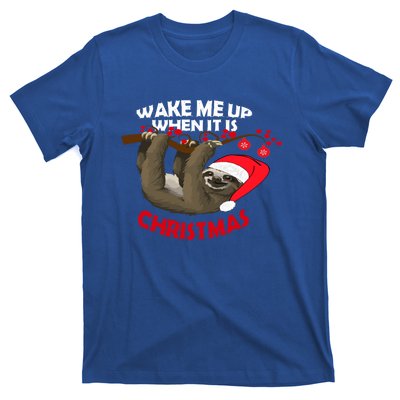 Wake Me Up When ItS Christmas Cute Sloth Design Features Cute Gift T-Shirt