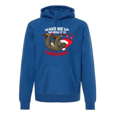 Wake Me Up When ItS Christmas Cute Sloth Design Features Cute Gift Premium Hoodie