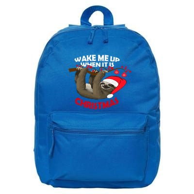 Wake Me Up When ItS Christmas Cute Sloth Design Features Cute Gift 16 in Basic Backpack