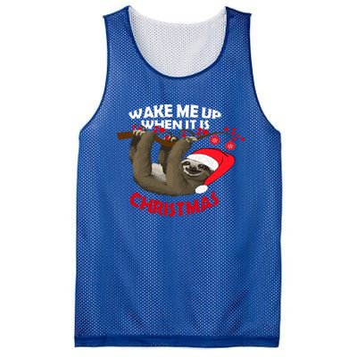 Wake Me Up When ItS Christmas Cute Sloth Design Features Cute Gift Mesh Reversible Basketball Jersey Tank