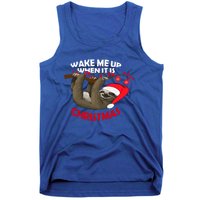 Wake Me Up When ItS Christmas Cute Sloth Design Features Cute Gift Tank Top