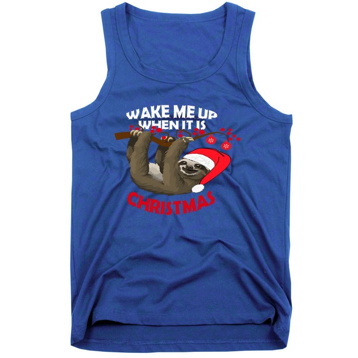 Wake Me Up When ItS Christmas Cute Sloth Design Features Cute Gift Tank Top