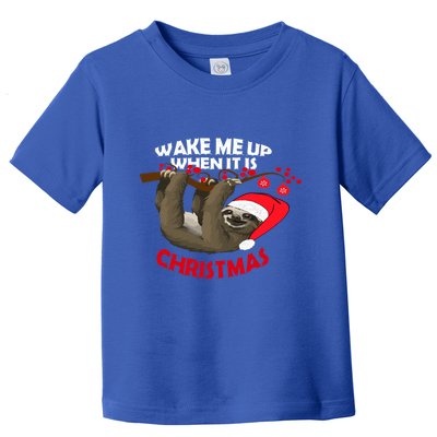 Wake Me Up When ItS Christmas Cute Sloth Design Features Cute Gift Toddler T-Shirt