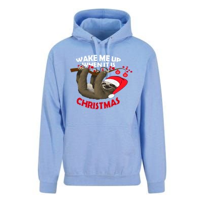 Wake Me Up When ItS Christmas Cute Sloth Design Features Cute Gift Unisex Surf Hoodie