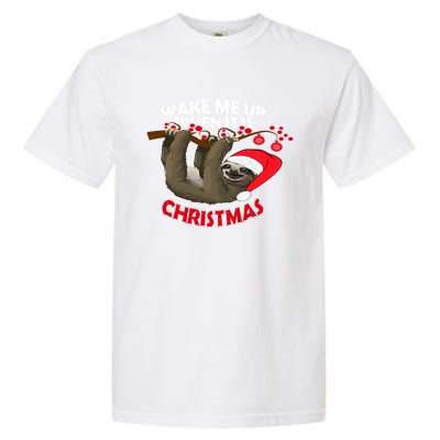 Wake Me Up When ItS Christmas Cute Sloth Design Features Cute Gift Garment-Dyed Heavyweight T-Shirt