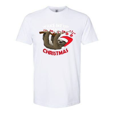 Wake Me Up When ItS Christmas Cute Sloth Design Features Cute Gift Softstyle CVC T-Shirt