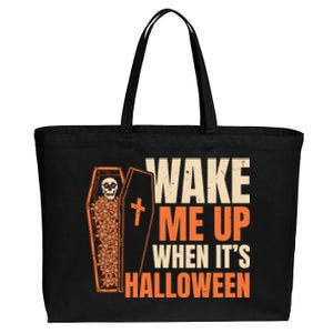 Wake Me Up When Its Halloween Trick Or Treating Cool Gift Cotton Canvas Jumbo Tote