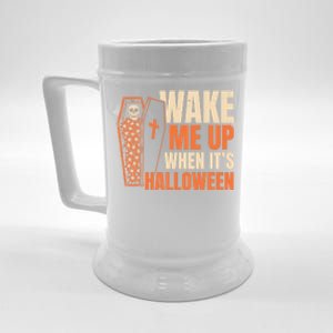 Wake Me Up When Its Halloween Trick Or Treating Cool Gift Beer Stein