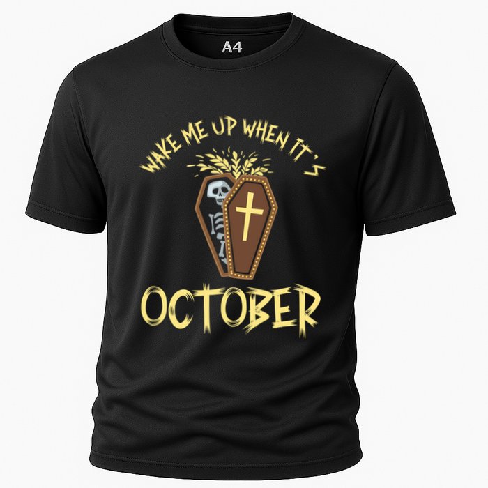 Wake Me Up When It´S October Cute Gift Cooling Performance Crew T-Shirt
