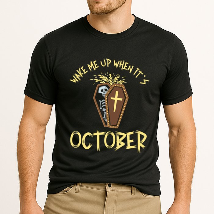 Wake Me Up When It´S October Cute Gift Cooling Performance Crew T-Shirt