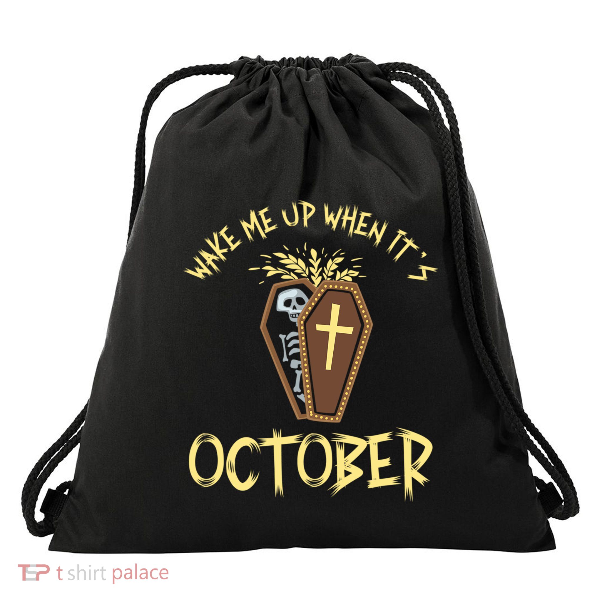 Wake Me Up When It´S October Cute Gift Drawstring Bag