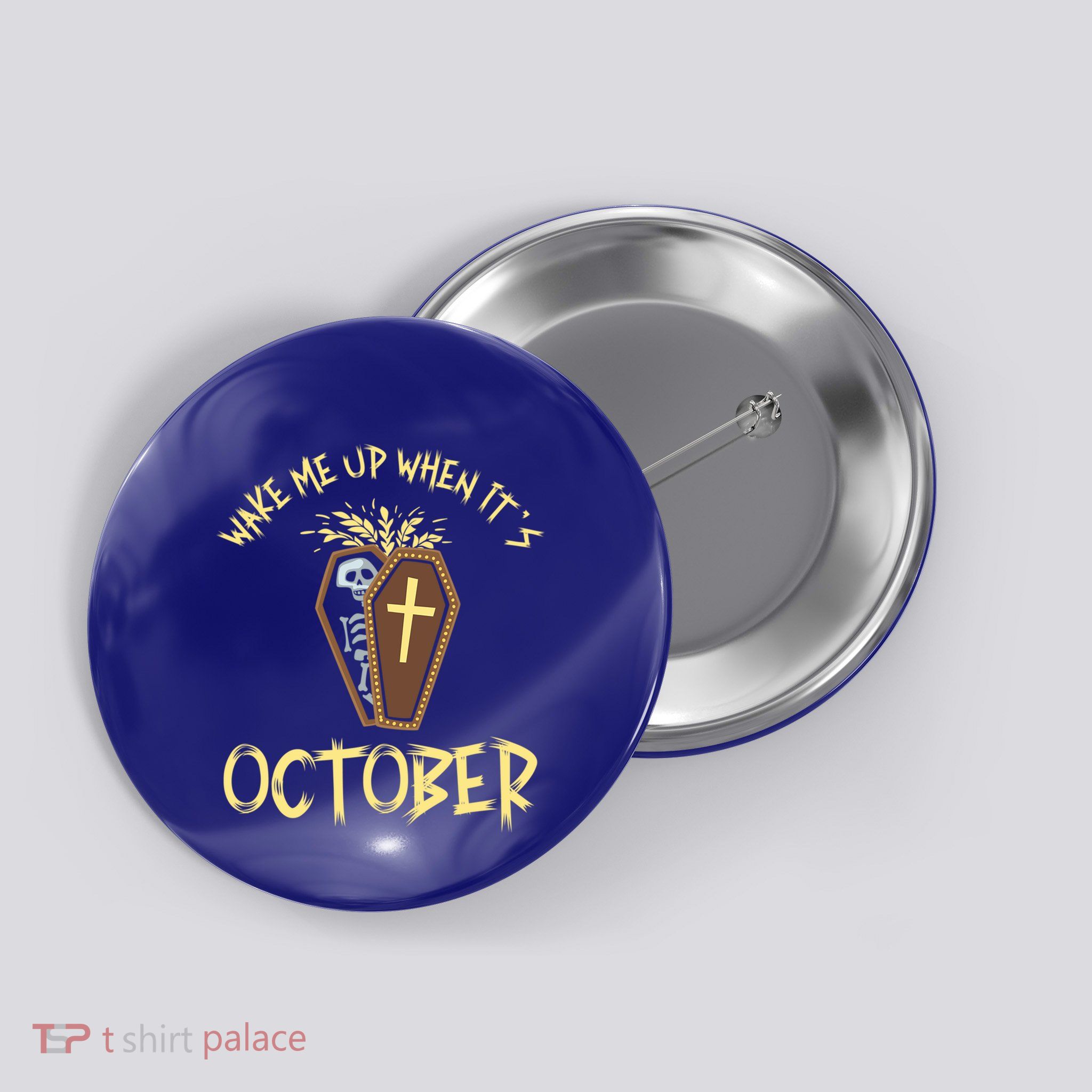 Wake Me Up When It´S October Cute Gift Button