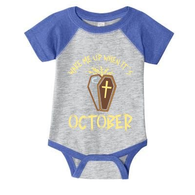 Wake Me Up When It´S October Cute Gift Infant Baby Jersey Bodysuit