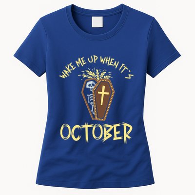 Wake Me Up When It´S October Cute Gift Womens T-Shirt