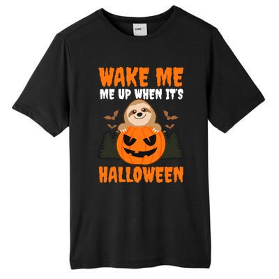 Wake Me Up When It's Design Halloween Sloth Gift Tall Fusion ChromaSoft Performance T-Shirt