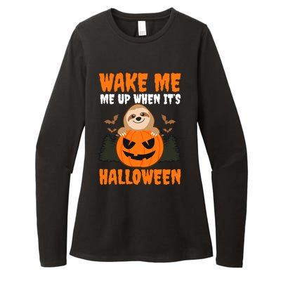 Wake Me Up When It's Design Halloween Sloth Gift Womens CVC Long Sleeve Shirt