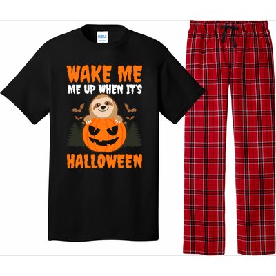 Wake Me Up When It's Design Halloween Sloth Gift Pajama Set