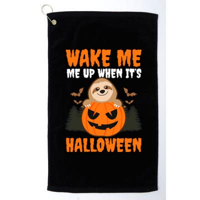 Wake Me Up When It's Design Halloween Sloth Gift Platinum Collection Golf Towel