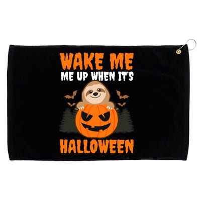 Wake Me Up When It's Design Halloween Sloth Gift Grommeted Golf Towel