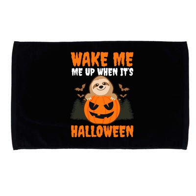 Wake Me Up When It's Design Halloween Sloth Gift Microfiber Hand Towel