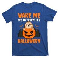 Wake Me Up When It's Design Halloween Sloth Gift T-Shirt