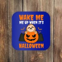 Wake Me Up When It's Design Halloween Sloth Gift Coaster