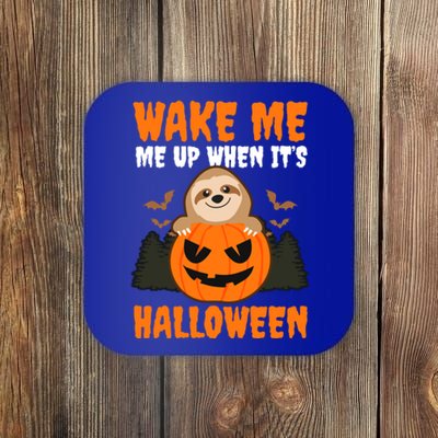 Wake Me Up When It's Design Halloween Sloth Gift Coaster